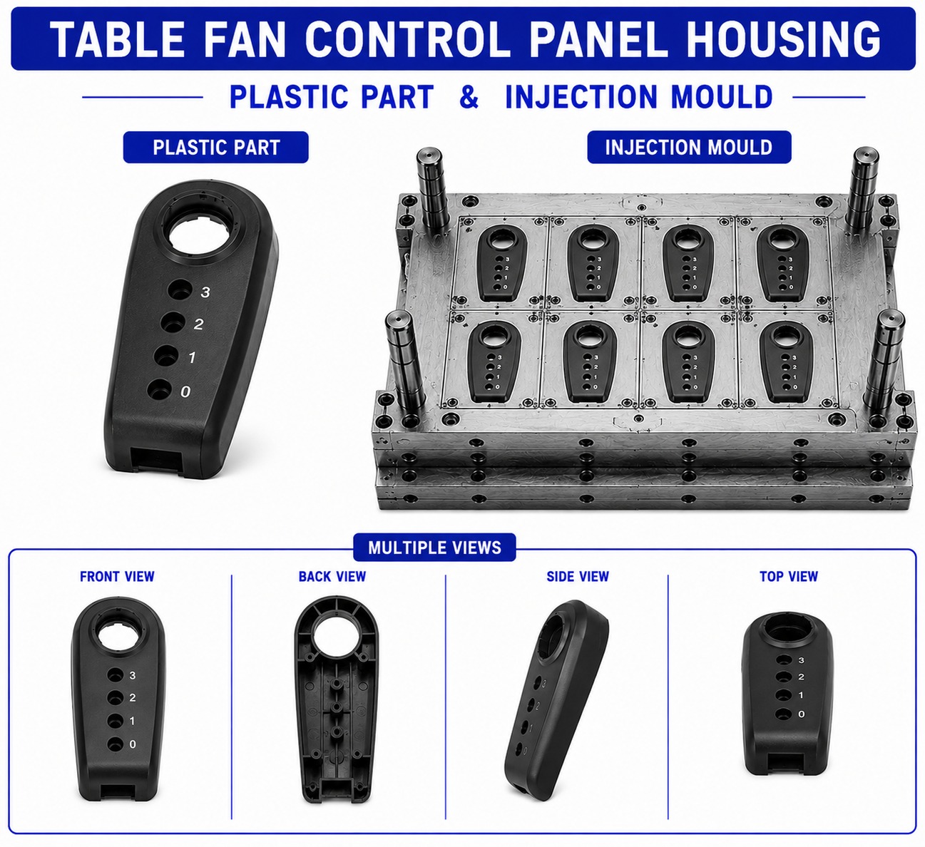 Table Fan Plastic Control Panel Housing Mould and Moulding Service